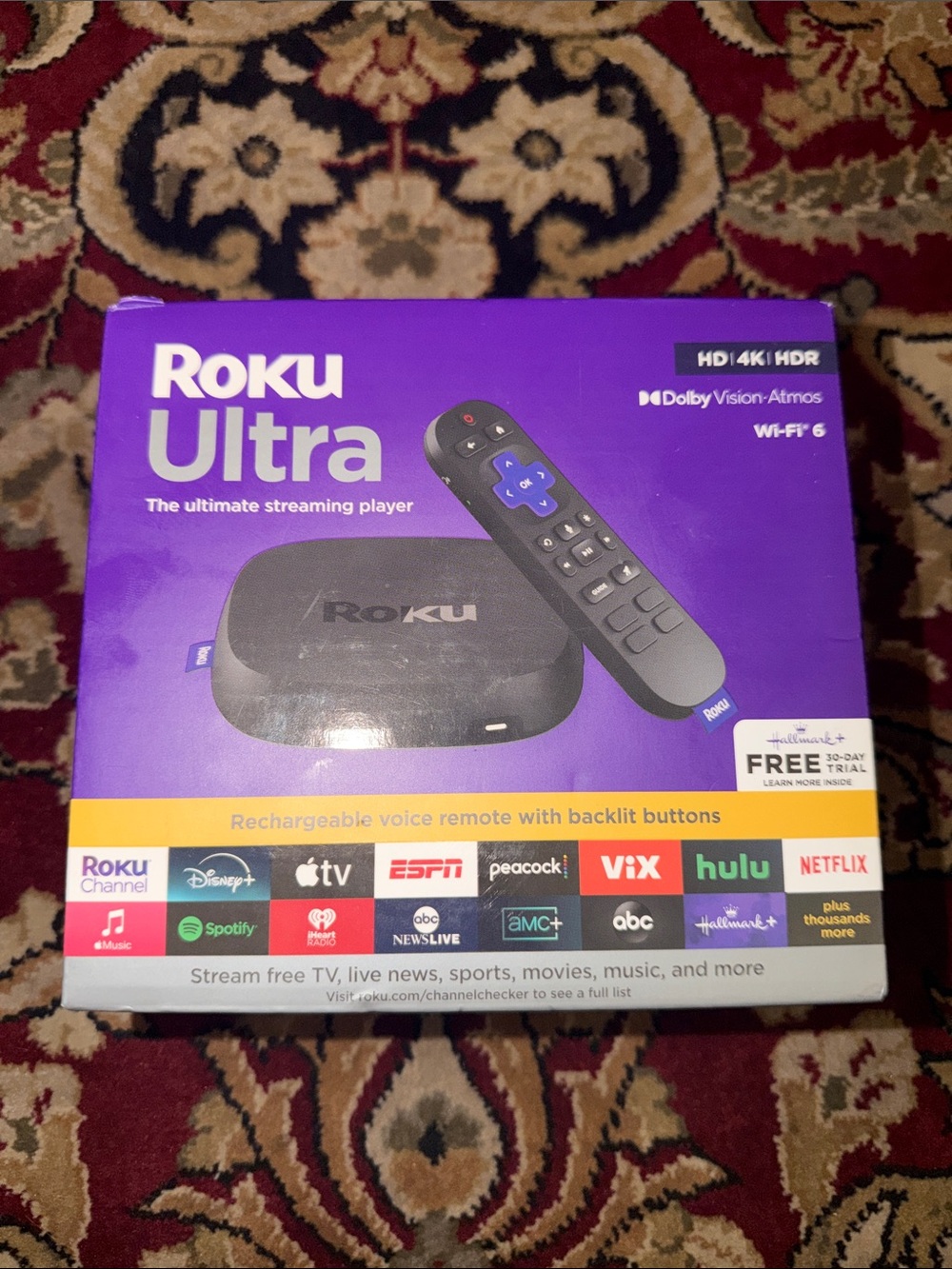 Roku Ultra Streaming Player - Purple and Black Packaging